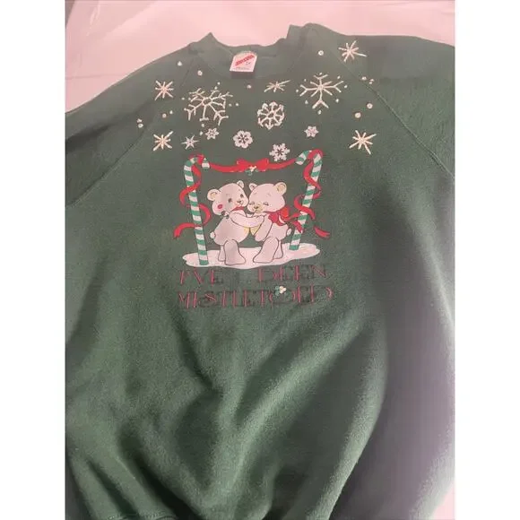 jerzees sweatshirt made in usa vintage I’ve Been Mistletoed - Picture 1 of 11